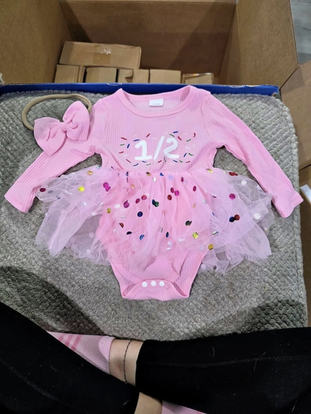 Baby Pink Tutu Romper Size 3-6M Like New